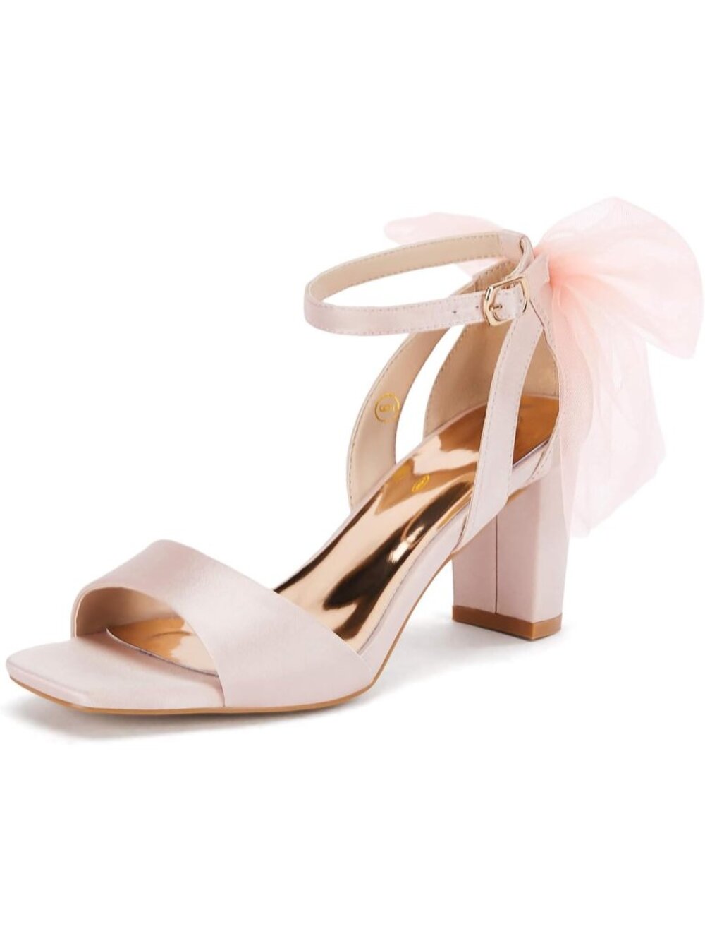 🆕Women's Pink Bow Tie Heeled Sandals One Strap Satin Dress Wedding Shoes